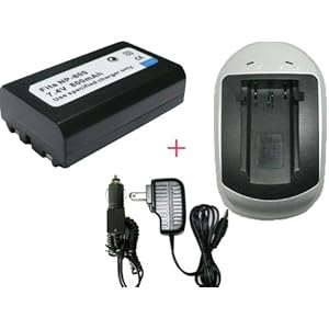 【クリックで詳細表示】【 充電器 セット 】 コニカ ミノルタ NP-800 / EN-EL1 互換 バッテリー ＋ 充電器 ( ACアダプタ )《 シルバー カラー 》