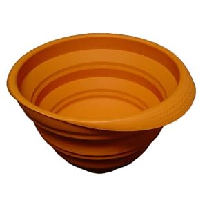 【クリックで詳細表示】シリコン折りたたみボウル 橙