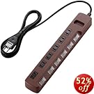 ELECOM �d���^�b�v color style ���K�[�h �ȃG�l �ʃX�C�b�` 6�� 2m �u���E�� T-BR04-2620BR