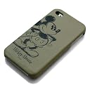 iPhone4S用レザーケース ミッキーグレー