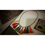 Silk thread Multicolor statement necklace
