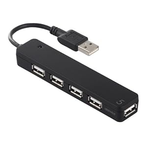 【クリックで詳細表示】iBUFFALO USB2.0ハブ 5ポートタイプ バスパワー電源 ブラック BSH5U03BK