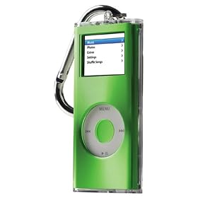 iPod NANO 2G ACRYLIC CASE CLEAR/GREEN BRUSHED METAL F8Z141QEGRN