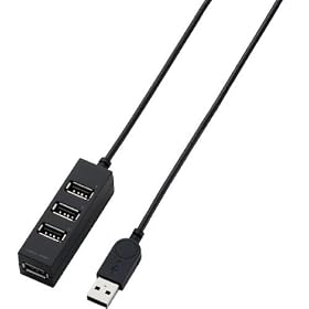 ELECOM USBHUB2.0 �X�}�[�g�n�u �o�X�p���[ 4�|�[�g 2m �u���b�N U2H-TZ420BBK