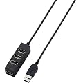 ELECOM USBHUB2.0 �X�}�[�g�n�u �o�X�p���[ 4�|�[�g 2m �u���b�N U2H-TZ420BBK