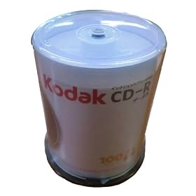 KODAK 52�{���Ή� CD-R ���C�h�G���A�v�����^�u�� �X�s���h���P�[�X 100���p�b�N KD CD-R 52X 100P