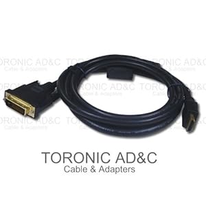 【クリックでお店のこの商品のページへ】【TORONIC AD&C】HDMI(オス)/DVI-D(26ピン)(オス)変換ケーブル 1.8m: パソコン・周辺機器