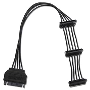 【クリックで詳細表示】アイネックス SATA用電源3分岐ケーブル 上L型コネクタ S3-1504SAU