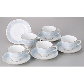 Noritake �t�@�C���|�[�Z���� ���[�X�E�b�h�S�[���h �e�B�[�E�R�[�q�[�q�M 5�q�Z�b�g H9587A/1507