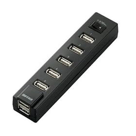 iBUFFALO USB2.0Hub �o�X�p���[ 7�|�[�g �d���W���X�C�b�`�t �u���b�N BSH7U02BK