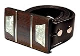  Guitar Belt Buckle ギター/ベルトバックルNO.010/Gibson Les Paul Custom～ギブソン・レスポール/ローズウッド[ハンドメイド品]