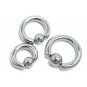 【クリックで詳細表示】ボディピアス 4G ボディーピアス キャプティブビーズリング リング 丸型 (内径xボールサイズ)20x10mm 1個 片耳 バラ売り プレゼント パーティー