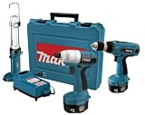  Makita 6935FDWDEX 14.4-Volt NiMH Cordless Impact Driver Kit with 6337 MForce Drill and ML143 Fluorescent Work Light