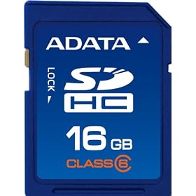 A-DATA SDHC�J�[�h 16GB SDHC Turbo�V���[�Y Class 6 ASDH16GCL6-R