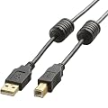 ELECOM USB2.0�P�[�u�� A-B�^�C�v �t�F���C�g�R�A�t 5m �u���b�N U2C-BF50BK