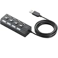 ELECOM USB2.0HUB �ʃX�C�b�`�t �Z���t�p���[ 4�|�[�g 2m �u���b�N U2H-TZS420SBK
