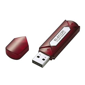 ELECOM USB2.0�t���b�V�������� 1GB ���b�h�V���o�[ MF-AU201GRS