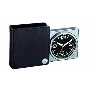 【クリックで詳細表示】コルサ レザー トラベル クロック ブラック R-CD698MAL-1 2570004