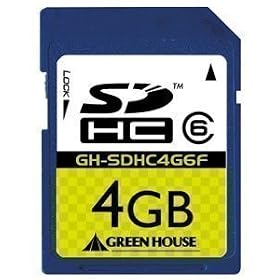 �O���[���n�E�X SDHC�������[�J�[�h (MLC�`�b�v) �N���X6 4GB GH-SDHC4G6F