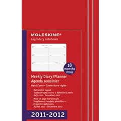 Moleskine 2012 18 Month Weekly Planner Horizontal Red Hard Cover Pocket