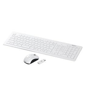 iBUFFALO �����L�[�{�[�h 2.4GHz USB�ڑ� �Ɨ��L�[ �z���C�g �}�E�X�Z�b�g BSKBW04WH