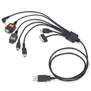 【クリックで詳細表示】7in1スーパーマルチUSBケーブル ブラック RCG-U7SPBK