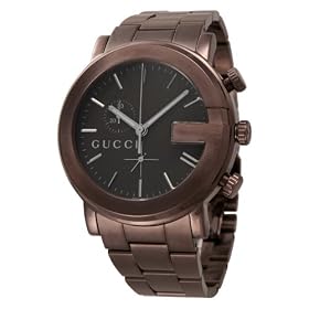 [�O�b�`]GUCCI �r���v 101M �u���E�� PVD �N���m�O���t YA101341 �����Y �y���s�A���i�z