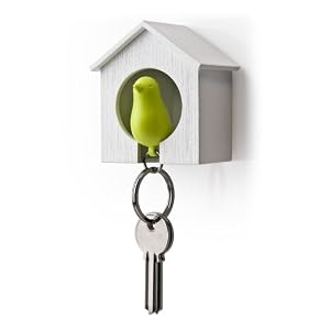【クリックで詳細表示】Qualy Sparrow Key Ring クオリー スパローキーリング [ キーリング 笛 ] ホワイト/グリーン《090004GR》