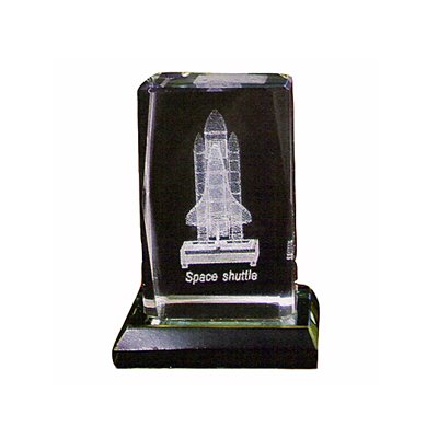  スペースシャトル　３Dクリスタル