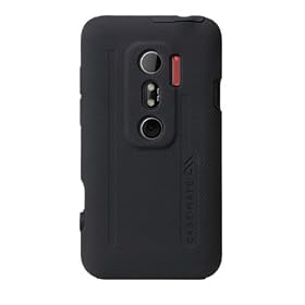 Case-Mate au htc EVO 3D ISW12HT ��p �n�C�u���b�h �^�t �P�[�X, �u���b�N / �u���b�N �y�V���R��+ABS�����f�ށz CM015750