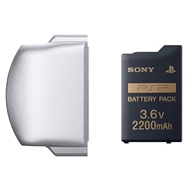 �o�b�e���[�p�b�N(2200mAh) PSP-2000�V���[�Y�p�o�b�e���[�J�o�[(�A�C�X�E�V���o�[)�t��