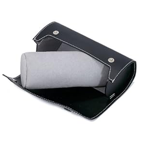 【クリックでお店のこの商品のページへ】携帯用時計ケース レザー SE-80007LBK