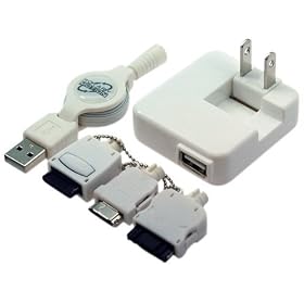 RIX USB��AC�[�d�� Docomo/Vodafone/TU-KA/AU/FOMA �Ή� (�z���C�g) RX-USA504WH