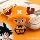  (ドラゴンボール×ワンピース)少年ジャンプ40周年☆夢の最強コラボ根付ストラップ(孫悟空チョッパーマン)