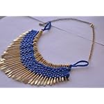 Blue Metal Alloy Fashion Necklace
