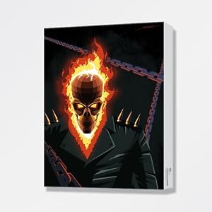 【クリックで詳細表示】GRIMPANのアートキャンバス artist-Movent title-GhostRider (MINI 19cm x 27cm)