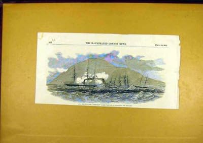  蒸気フリゲート艦の鵜の Parangua のビクトリア朝の印刷物 1850