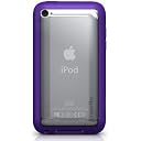 XtremeMac iPod touch 第4世代用 ケース(透明プラスチックとパープル成型シリコンの組み合わせ) 滑りにくいシリコングリップ Microshield Accent IPT-MA4-33