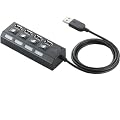ELECOM USB2.0HUB �ʃX�C�b�`�t �o�X�p���[ 4�|�[�g 1m �u���b�N U2H-TZS410BBK