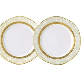 Noritake �t�@�C���|�[�Z�� �n���v�V���[�S�[���h 23cm�A�N�Z���g�v���[�g �y�A�Z�b�g P91310/4335