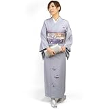  Sサイズ着物　FRaU付下小紋（つけさげこもん）着物 花輪刺繍薄青灰【送料無料】