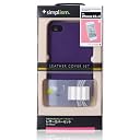 Simplism iPhone 4S/4 レザーカバーセット 薄型PUテクスチャーレザー パープル TR-LCSIPN-PP