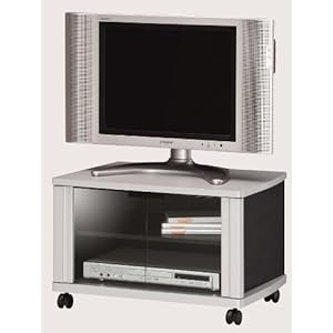 【クリックで詳細表示】SHIRAI 26V薄型TV対応TV台(ガラス扉タイプ) ティレスタ シルバー TLS-26GSV