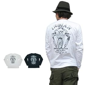 INDIAN MOTORCYCLE �C���f�B�A���E���[�^�[�T�C�N�� PRINT L/S POCKET T-SHIRT "RALLY&MEET" �����O�X���[�u �v�����g �|�P�b�g T�V���c"RALLY&MEET"