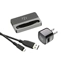 RIM ���� �h�R�� BlackBerry Bold 9900 Charging Pod with USB & Charger Unit �u���b�N�x���[�{�[���h9900��p�`���[�W���O�|�b�h USB-AC �[�d�� �V���N�E�`���[�W�P�[�u�� 3�_�Z�b�g ACC-39455-301