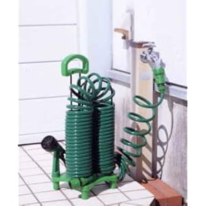 【クリックで詳細表示】ガーデンコイルホーススタンドセット ブラシ付き F5393