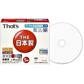 ���z�U�d That's DR-C21WWY5PA DVD-R DL���f�B�A �r�f�I�p 8�{�� CPRM�Ή� ���C�h�v�����^�u�� 5���X�����P�[�X