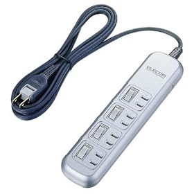 ELECOM �Ɨ��X�C�b�`�t���K�[�h�^�b�v 2P4�� 2.5m �V�X�o�[ T-F6425SV