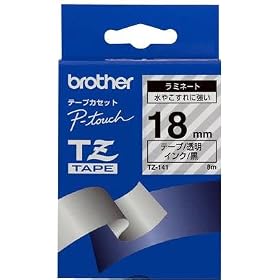 BROTHER TZ�e�[�v TZ-141 ���~�l�[�g�e�[�v(�����n/����)18mm