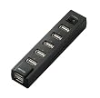 iBUFFALO USB2.0Hub �Z���t&�o�X�p���[ 7�|�[�g �W���X�C�b�`�t �u���b�N BSH7A02BK